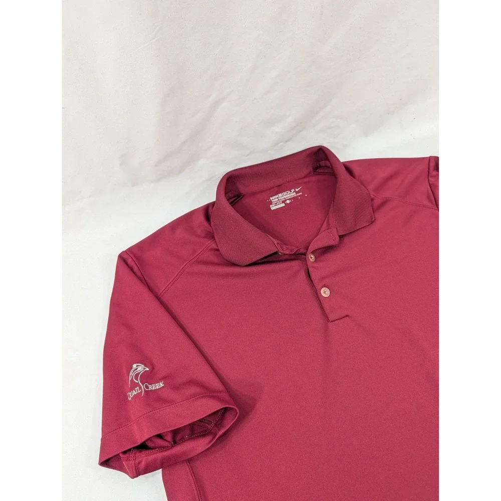 Vintage Nike Golf  Maroon Polo Quail Creek Golf Club - Size Large - Short Sleeve